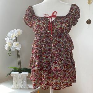 NWOT Antilia Femme Floral Blouse